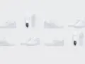 Varias zapatillas blancas de piel Puma, perfectas para limpiar y mantener impecables.