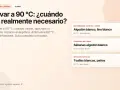 Guía sobre a qué temperatura se lava la ropa blanca. Muestra opciones como 60°C para sábanas y toallas, y 90°C para desinfección.