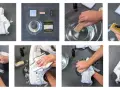 Proceso de lavar zapatillas a mano con cepillo y limpiador. Se muestra el material y los pasos para dejarlas como nuevas.