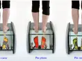 Análisis de pisada: pie cavo, pie plano y pie normal. Las huellas muestran la presión en cada tipo de pie.