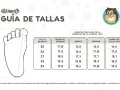 Guía de tallas Bearfuz. Muestra cómo medir el pie para encontrar la talla correcta, ideal para un niño de 6 años.