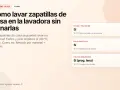 Guía para lavar zapatillas de estar por casa en lavadora. Indica materiales aptos y temperaturas.