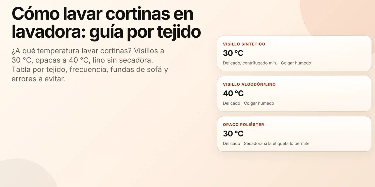 Guía para saber cómo lavar los estores en la lavadora: temperaturas y tejidos.