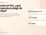 Guía sobre el lavado en frío: temperaturas ideales (20-30°C), cuándo subirla y tejidos a evitar.