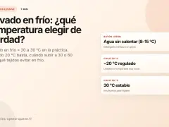 Guía sobre el lavado en frío: temperaturas ideales (20-30°C), cuándo subirla y tejidos a evitar.