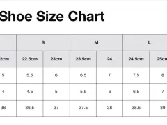 Tabla de tallas de calzado femenino. UK 5 es talla 38.5 EUR, 6 US, 24.5 cm Japón.