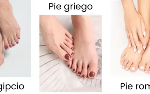 Tres tipos de pies: egipcio, griego y romano. El pie griego tiene el segundo dedo más largo que el pulgar.