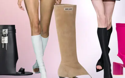 Botines por dentro o por fuera del pantalón: sandalias de caña alta negras, blancas, beige y fucsia.
