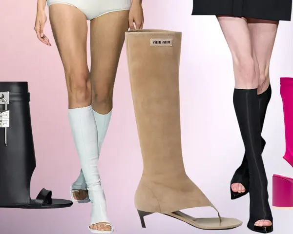 Botines por dentro o por fuera del pantalón: sandalias de caña alta negras, blancas, beige y fucsia.