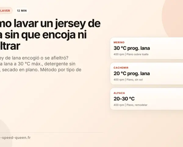 Guía para lavar jerséis de lana: se puede centrifugar la lana en la lavadora a 400 rpm, con programa de lana y a baja temperatura.