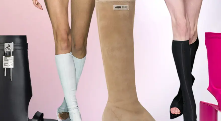 Botines por dentro o por fuera del pantalón: sandalias de caña alta negras, blancas, beige y fucsia.
