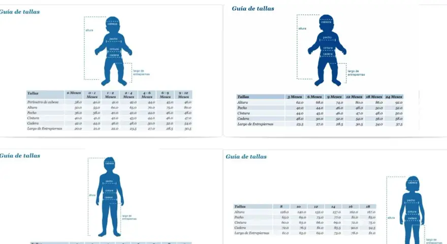 Guía de tallas Mayoral: ¿cuánto calza una niña de 3 años? Altura aprox. 98 cm, pecho 54 cm, cintura 52 cm, cadera 62 cm.