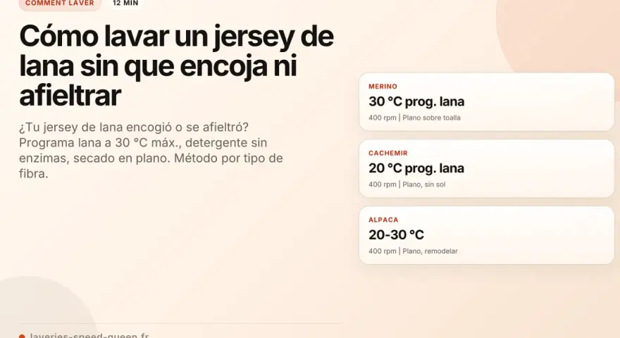 Guía para lavar jerséis de lana: se puede centrifugar la lana en la lavadora a 400 rpm, con programa de lana y a baja temperatura.