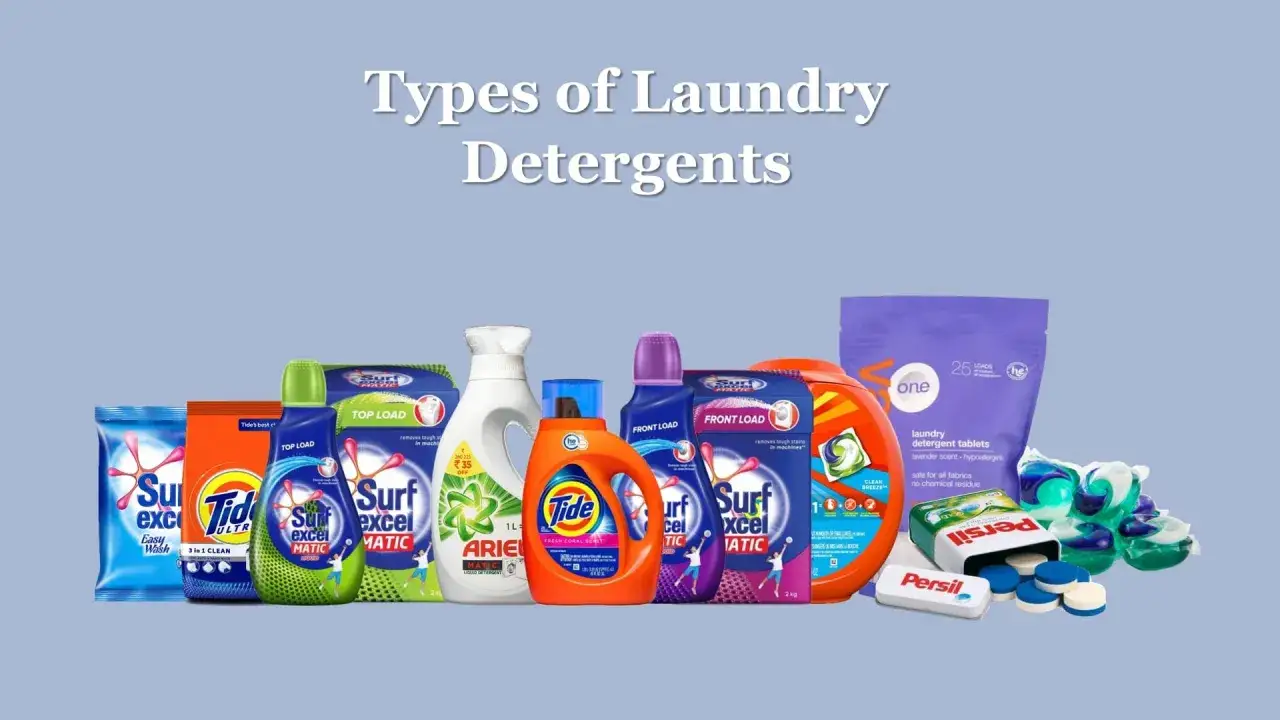 Variedad de detergentes para ropa: polvo, l&iacute;quido y c&aacute;psulas. Descubre para qu&eacute; sirve el detergente y elige el mejor para tu colada.