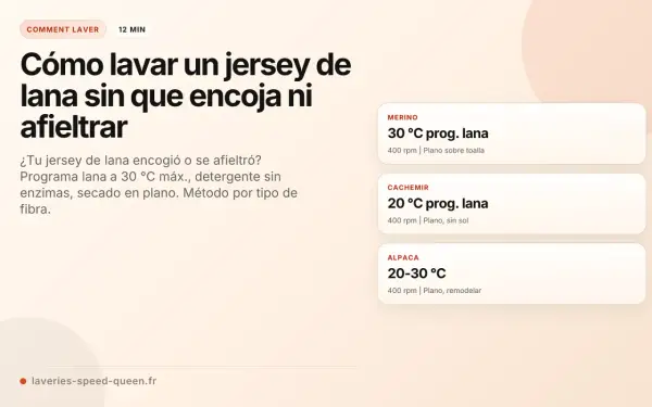 Guía para lavar jerséis de lana: se puede centrifugar la lana en la lavadora a 400 rpm, con programa de lana y a baja temperatura.